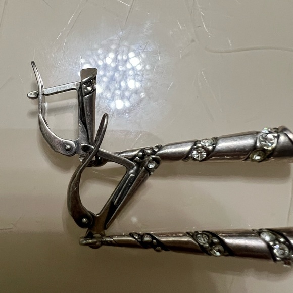 Just in- Jenavi vintage sterling and cz drop earrings - Picture 6 of 6